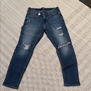 Hollister Dark Blue Distressed Skinny Jeans